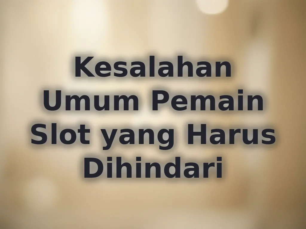 Kesalahan Umum Pemain Slot yang Harus Dihindari